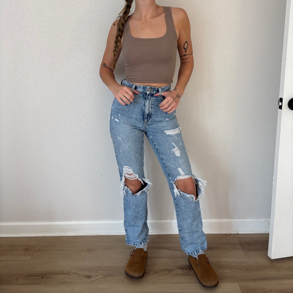 GARAGE Vintage Straight Distressed Women's Jeans